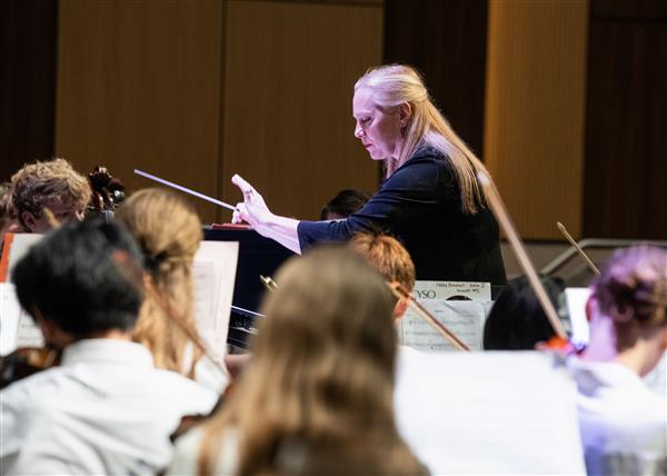 Students performing at the 2023-2024 All County Orchestra Concert